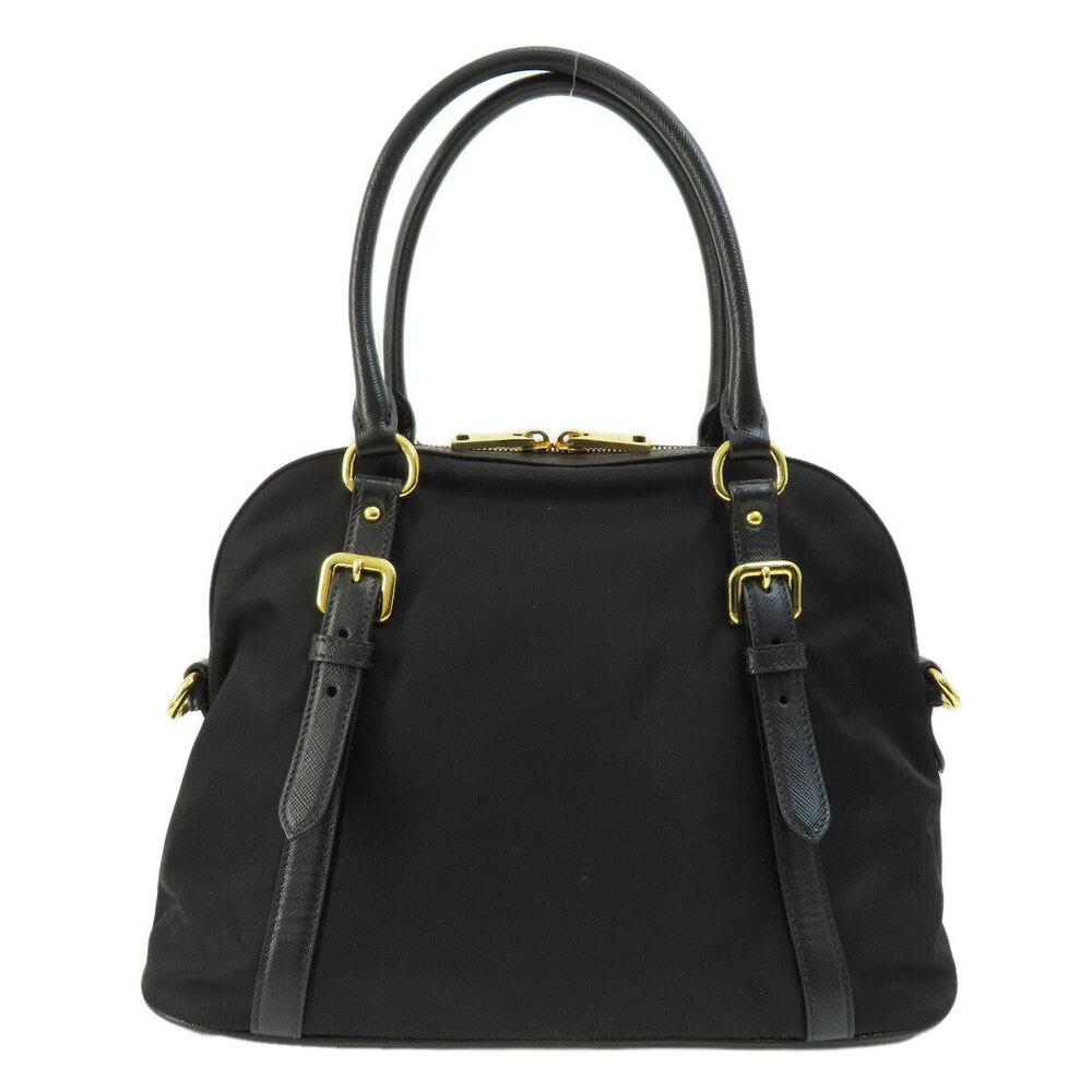 Prada Satchel Leather black Saffiano Tessuto Black